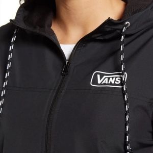 Vans black Kastle windbreaker zip up hooded jacket size medium